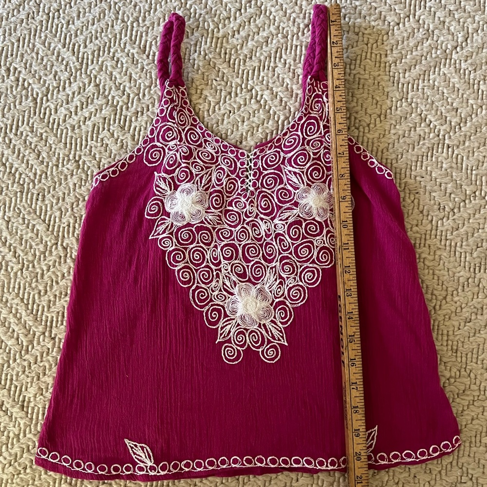 Boho Embroidered Tank Top Cami - Picture 7 of 7